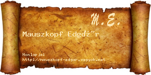 Mauszkopf Edgár névjegykártya
